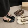 Zapatos Mary Jane de Suela Blanda con Punta Redonda y Boca Baja, Nuevo Estilo Primavera 2026, Versátiles para el Trabajo, Zapatos Planos de Mujer con Correa Única