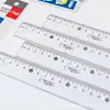 Regla Transparente de Gran Tamaño de Alta Definición de 20 cm con Patrón de Olas para Estudiantes