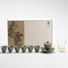 Juego de Té de Celadón del Horno Mo Ji Yue Caja de Regalo Juego de Té Kung Fu Juego de Té para el Hogar Juego de Té Conjunto Conjunto de Taza con Tapa de Boca de Flor