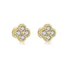 Los Pendientes de Flor de Trébol de Cuatro Hojas de Plata S925 Son Pequeños, Exquisitos y Versátiles, con un Diseño Dulce y Lujoso. el Nuevo Estilo Caliente en 2025