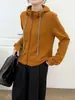 Sudadera con capucha y cremallera estilo coreano con cordón para mujer, diseño nuevo Otoño e Invierno 2025, top corto con efecto adelgazante