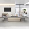 Mesa de conferencia grande de alta gama, sencilla y moderna, mesa larga rectangular para oficina, sala de reuniones, mesa y silla combinadas