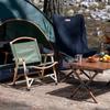 Silla plegable portátil de madera de haya para exteriores, autopropulsada, para picnic, playa, camping, pesca, Kermit