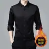 2025 Diseño de Nicho Sentido Invierno Más Terciopelo Manga Larga Top Hombres Nuevo Tendencia Versátil Casual Ropa para Hombres de Mediana Edad Papá