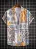 Novas Camisas de Manga Curta de Verão Masculinas Europeias e Americanas com Estampa Digital 3D Camisas Casuais para Férias Havaianas