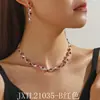 Gran oferta de AliExpress: Collar y pendientes de diamantes de imitación de colores exquisitos, collar sencillo que combina con todo, cadena, collar y accesorios para vestir.