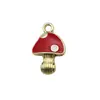 Familia de Hongos Rojos Hongos Lindos Aleación con Goteo de Aceite Joyería Colgante Pequeño Pendientes Pulsera Collar Materiales para Manualidades