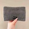 Banda para el cabello de punto para otoño e invierno, gorro de lana de ala ancha con letras para mujer, banda para el cabello, coleta, tocado deportivo, diadema