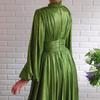 Nuevo Vestido Popular de Amazon Primavera y Verano 2025 Verde Aguacate Sexy con Escote Halter en la Cintura y Falda Larga