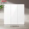 Panel de enchufe e interruptor Delixi placa grande cinco orificios pared aire acondicionado con lámpara tipo 86 16 A instalación empotrada 501 blanco