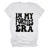 En mi era de los cuarenta Amazon eBay sitio independiente camiseta casual y cómoda de cuello redondo de manga corta para mujer para comercio exterior
