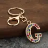 Amazon Transfronterizo Color Nuevo Diamante 26 Letras Llavero de Moda y Exquisito Colgante para Bolsa Letra Inglés