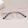 Nuevo Marco Grande de Celebridad de Internet Marco de Gafas Puro Elegante Ins Retro Ojo de Gato Estilo Elegante Gafas Planas para Miopía de Mujer