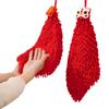 Toalla de Mano para Boda Colgante Carácter Fu Balón de Mano de Boda Estilo Caricatura Festiva Roja Pañuelo de Personaje Feliz para Baño