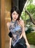 Camisole Sexy com Gola Halter para Mulheres, Verão, Desejo Puro, Design Assimétrico Slim, Camisa Top para Camadas