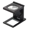 Lupa de metal plegable 10 veces con luz LED, lupa de puntos para identificación de etiquetas antifalsificación, tela, impresión textil