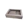 Caja de Joyería, Pendientes Grises Sencillos, Pendientes, Collares, Anillos Caja de Almacenamiento, Diseño, Gran Capacidad, Almacenamiento Portátil