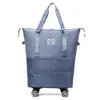Esenciales de Viaje, Ruedas Universales, Bolsa de Almacenamiento Plegable para Viaje, Bolsa de Almacenamiento para Ropa, Bolsa para Empacar Mudanzas, Bolsa de Equipaje para Distancias Cortas