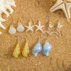 Joyería de conchas transfronteriza europea y americana Juego de pendientes de estrella de mar bohemia Pendientes de concha y vieira estilo playa
