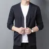 Yingao Cárdigan Engrosado Abrigo de Lana para Hombre Manga Larga Color Sólido Casual de Negocios Hombre de Mediana Edad Anciano Suéter de Otoño Invierno