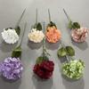 Buquê Falso de Hortênsia de Camada Única Simulada, Flor Artificial de Seda, Ornamentos de Arranjo de Flor de Plástico, Decoração de Casamento