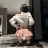 Uniforme de Ropa Interior Sensible Tentador para Estudiantes JK Falda a Cuadros Suéter de Cuello Bajo Traje Falda Plisada F235