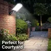Luzes Solares de Jardim para Exterior Cuidadosamente Selecionadas, Ultra-Brilhantes, com Sensor de Movimento Humano, Nova Iluminação Residencial Rural para Interior e Exterior, Postes de Luz à Prova d'Água