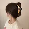Elegante pinza para el pelo de tamaño grande para cabello grueso, pinza para el pelo simple nueva, pinza de tiburón para la parte posterior de la cabeza, accesorio para el pelo de cachorro de dibujos animados con galleta