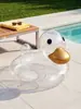 Anillo de natación inflable para niños, nuevo, con lentejuelas, arcoíris, caballo, unicornio, asiento, base de esponja.