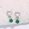Nuevos Pendientes de Amor de Plata 925 con Piedra Natural Pendientes Pequeños Simples Lindos Dulces Joker Pendientes Pequeños para Mujer Pendientes Pequeños en Forma de Corazón