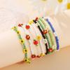 Pulseira trançada à mão colorida de contas de arroz transfronteiriça europeia e americana estilo boho para férias na praia Pulseira de Margarida para mulheres