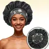 Gorro de Dormir Grande Satinado de Seda de Leche Transfronterizo, Sombrero Redondo de Ala Ancha Elástico Estampado Estilo Étnico, Gorro Pañuelo para la Cabeza, Gorro de Belleza