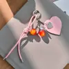 Design Original Rosa Cereja Miu Bolsa Pingente Chaveiro Pingente de Bolsa Ins Corda de Couro Corrente para Pendurar Acessórios Versáteis