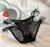 Ropa interior de encaje sexy de estilo francés para mujer, de verano, fina, transpirable, de algodón, con entrepierna, cintura baja, sin costuras, pantalones cortos triangulares para niña.