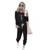 D9386 Venta caliente de Amazon moda casual europea y americana para mujer conjunto de dos piezas de pantalones largos de color liso