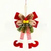 Enfeite de Bota de Elfo de Natal Pernas de Elfo de Tecido Pingente de Laço Pinha Decoração de Árvore de Natal Enfeite Pendente