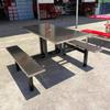 Mesa y Sillas para Comedor Exterior con Sombrilla, Mesa para Comedor Exterior, Entrada de Tienda de Conveniencia Supermercado, Combinación de Mesa y Silla de Una Pieza, Mesa y Sillas para Comedor de Agua de Azúcar