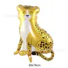 Nuevo globo de foil con forma de corazón y estrella de cinco puntas con estampado de leopardo para decoración de escena de despedida de soltera, globos de frutas y cerezas