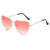 Óculos de Sol Fashion Formato de Coração Óculos de Sol Retro Amor Oceano Óculos de Festa Óculos de Sol com Coração de Metal