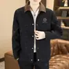 Jaqueta Tendência Personalizada Jacquard Patchwork para Homens, Outono/Primavera 2026, Novo Casaco Fino Estiloso com Gola Lapela