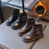 Botas Casuales de Piel para Niños Otoño/Invierno 2025 Estilo Coreano Estilo Británico Niños y Niñas Bebé Botas de Piel de Caña Alta Botas Martin Casuales