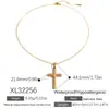 Colar Cruz de Aço Titânio Colar Luxo Leve Nicho Cruz Incrustada Coração Zircônia Yuhui Banhado a Ouro Real Impermeável Corrente da Clavícula