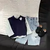 Ropa de Otoño para Bebés y Niños Pequeños Estilo Coreano Camisa de Algodón Puro con Rayas Verticales Camisa de Manga Larga con Bolsillo y Cuello Alto para Niños Ropa Suave para Bebés y Niños