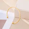 Pulseira Feminina de Aço Inoxidável Aberta Ajustável Moda Dourada Transfronteiriça Eletrodeposição a Vácuo Pulseira com Padrão Ins