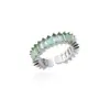 Anillo Geométrico de Zirconia Cúbica de Colores Chapado en Oro de 18K Estilo Lujo Ligero Vintage Anillo de Cristal Retro Artístico