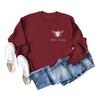 Estación independiente tipo abeja europea y americana letra abeja cuello redondo otoño e invierno básico manga larga ebay suéter talla grande para mujer