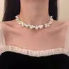 "Chuva de Pérolas de Imitação Paris" Gargantilha Brilhante Estilo Luxo com Strass e Pérolas de Imitação com Toque de Alto Padrão