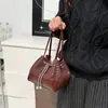 Nuevo Bolso de Noche Transfronterizo 2025 Moda para Mujer Elegante Bolso Cubo Tejido con Cadena Bolso Cruzado