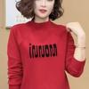 Camisa de forro polar de doble cara para mujer, otoño e invierno, cuello medio alto, cálida, moda interior para madres, novedad de 2024