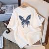 Camiseta Blanca de Algodón Puro de Manga Corta Estilo Retro Americano para Mujer Verano 2026 Nueva Camiseta de Verano Holgada Talla Grande